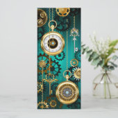 Steampunk-sieraden Horloge op een groene achtergro (Staand voorkant)