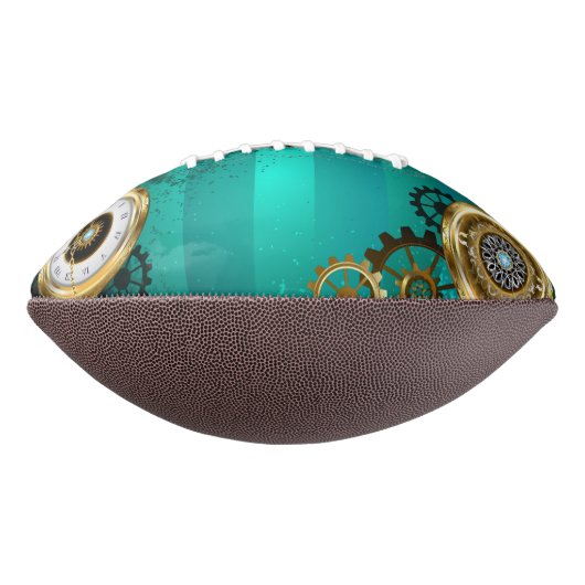 Steampunk-sieraden Horloge op een groene achtergro American Football (Gedraaid 90)