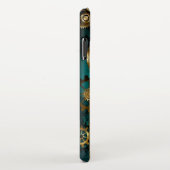 Steampunk-sieraden Horloge op een groene achtergro iPhone Hoesje (Rechterkant)