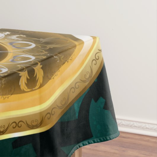 Steampunk-sieraden Horloge op een groene achtergro Tafelkleed (Voorbeeld)