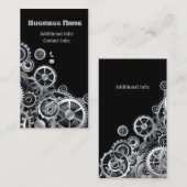 Steampunk Silver Gears 2 Visitekaartje (Voorkant / Achterkant)