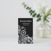 Steampunk Silver Gears 2 Visitekaartje (Staand voorkant)