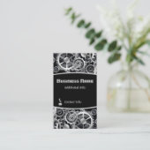 Steampunk Silver Gears 4 Visitekaartje (Staand voorkant)