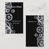 Steampunk Silver Gears 6 Visitekaartje (Voorkant / Achterkant)