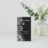 Steampunk Silver Gears 6 Visitekaartje (Staand voorkant)