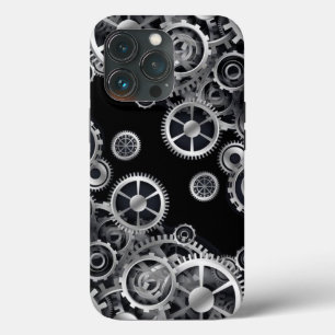 Steampunk Silver Gears iPhone 13 Pro Hoesje