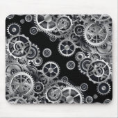Steampunk Silver Gears Muismat (Voorkant)