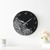 Steampunk Silver Gears Round Wall klok (Huis)