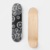 Steampunk Silver Gears Skateboard (Recto)