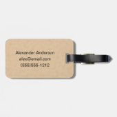 Steampunk Silver Zinc Airship Custom Monogram Bagagelabel (Achterkant horizontaal)