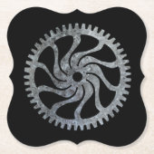 Steampunk Silver Zinc Gear IV Kartonnen Onderzetters (Voorkant)