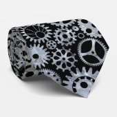 Steampunk Silver Zinc Gears Stropdas (Opgerold)
