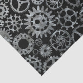 Steampunk Silver Zinc Gears Tissuepapier (Detail)