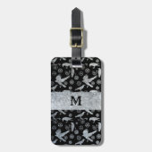 Steampunk Silver Zinc Steel Gears and Crows Bagagelabel (Voorkant verticaal)