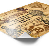 STEAMPUNK Sjabloon transfer naar OM HET EVEN WELKE Foto Afdruk (Hoek)