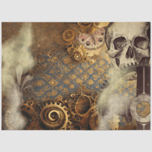 SteamPunk-Skull-Butterfly-Papier Mousseline Tissuepapier