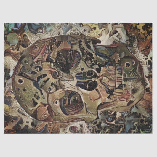 Steampunk Skull Decoupage Tissue Paper Tissuepapier (Voorkant)