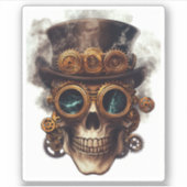 Steampunk Skull Engine Sticker (Voorkant)