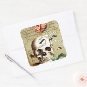 Steampunk Skull Floral Schrijven Halloween Sticker (Envelop)