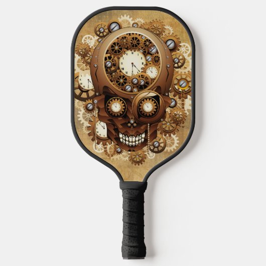 Steampunk Skull Gothic Style Pickleball Paddle (Voorkant)