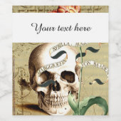 Steampunk Skull Halloween Wijnflesje Etiket (Enkel label)