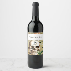 Steampunk Skull Halloween Wine Flaconetiket Wijn Etiket