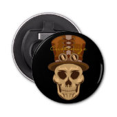 Steampunk Skull in Top Hat Thunder_Cove Button Flesopener (Voorkant)
