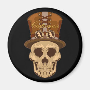 Steampunk Skull in Top Hat Thunder_Cove Magneet