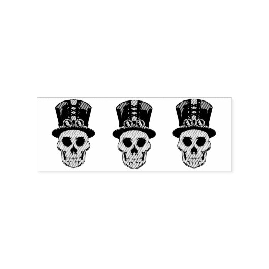 Steampunk Skull in Top Hat Thunder_Cove Rubberstempel (Gestempeld)