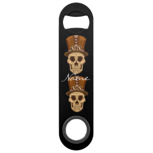 Steampunk Skull in Top Hat Thunder_Cove Speed Flessenopener