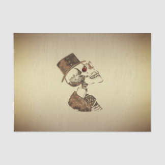 Steampunk Skull op Gold Tissuepapier