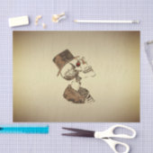 Steampunk Skull op Gold Tissuepapier (Craft)