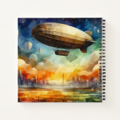 Steampunk Skyline avec Zeppelin Spiral Carnet (Dos)