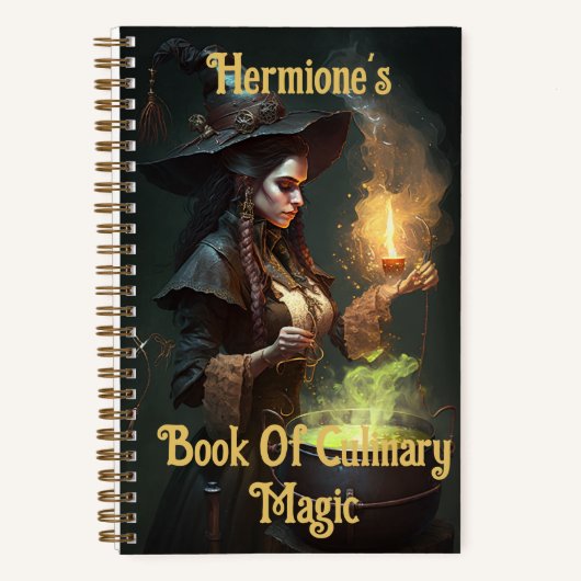 Steampunk Sorceress Cutomisable Recipe Notitieboek (Voorkant)