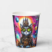 Steampunk Space Cat I Papieren Bekers (Achterkant)
