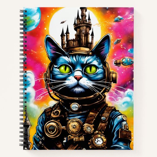 Steampunk Space Cat II Notitieboek (Voorkant)