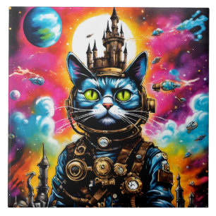 Steampunk Space Cat II Tegeltje