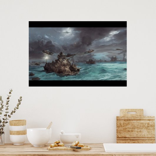 Steampunk Spaceship Poster (Keuken)