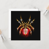 Steampunk spider on black kaart (Voorkant / Achterkant in situ)