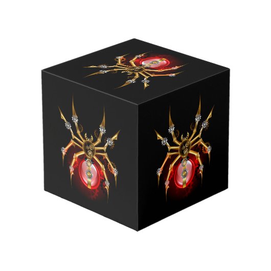 Steampunk spider on black kubus (Achter hoekig)