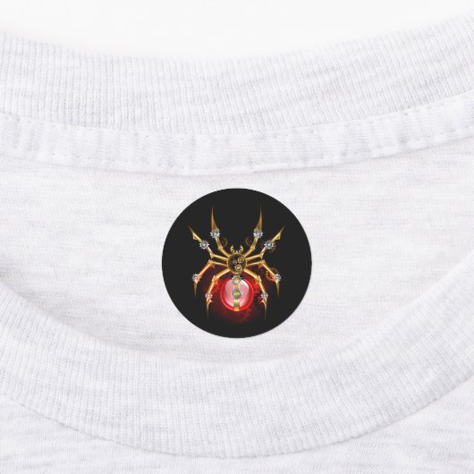 Steampunk spider on black labels (Aangebracht)