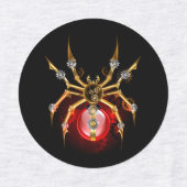 Steampunk spider on black labels (Design 2)