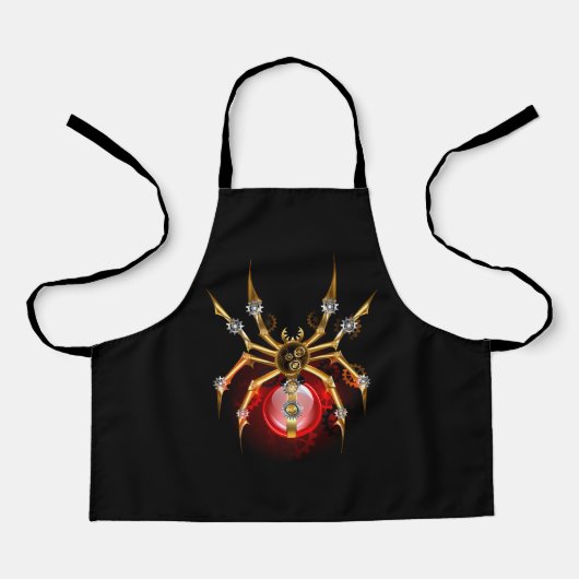Steampunk spider on black schort (Voorkant)