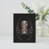 Steampunk Spider op Black Briefkaart (Staand voorkant)