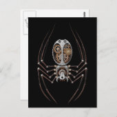 Steampunk Spider op Black Briefkaart (Voorkant / Achterkant)