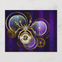 Steampunk Spider op Paarse achtergrond