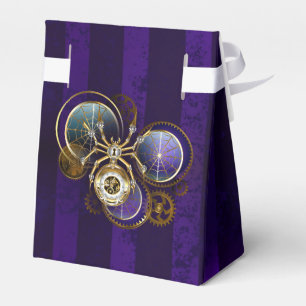 Steampunk Spider op Paarse achtergrond Bedankdoosjes
