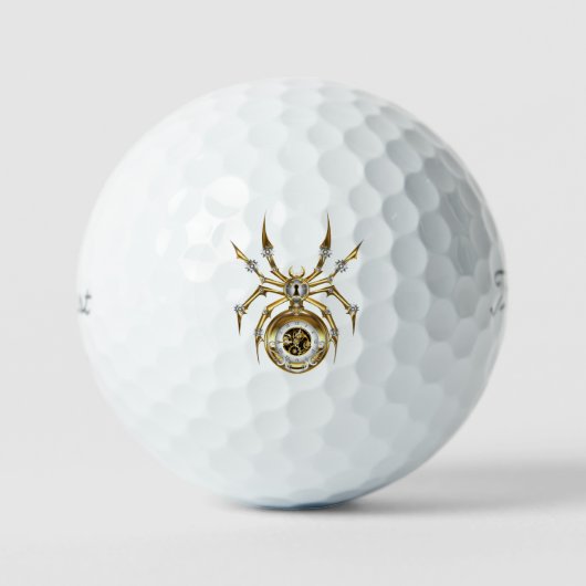 Steampunk Spider op Paarse achtergrond Golfballen (Voorkant)