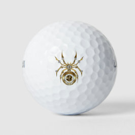 Steampunk Spider op Paarse achtergrond Golfballen