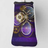Steampunk Spider op Paarse achtergrond Golfheadcover (Draai 90)